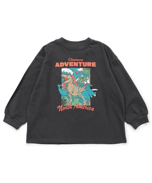BREEZE(ブリーズ)の「【WEB限定/ジュニア対応】グラフィックバリエーション長袖Tシャツ(Tシャツ/カットソー・キッズ・オレンジ/ミント/ネイビー/ベージュ/チャコール/イエロー/サックスブルー/ピンク/オフホワイト/グレー・140/110/100/130/120/150/90)」の18枚目の写真