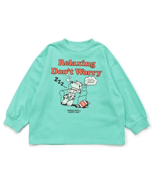 BREEZE(ブリーズ)の「【WEB限定/ジュニア対応】グラフィックバリエーション長袖Tシャツ(Tシャツ/カットソー・キッズ・オレンジ/ミント/ネイビー/ベージュ/チャコール/イエロー/サックスブルー/ピンク/オフホワイト/グレー・140/110/100/130/120/150/90)」の16枚目の写真