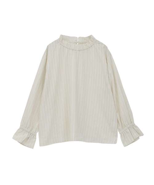 MELROSE claire（メルローズ クレール）の「【シャドーギンガムサッカースタンドフリルブラウス】（シャツ/ブラウス・レディース・アイボリー/ブラック/キャメル・FREE）」の12枚目の写真