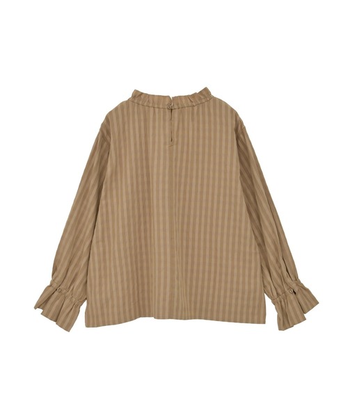 MELROSE claire（メルローズ クレール）の「【シャドーギンガムサッカースタンドフリルブラウス】（シャツ/ブラウス・レディース・アイボリー/ブラック/キャメル・FREE）」の21枚目の写真