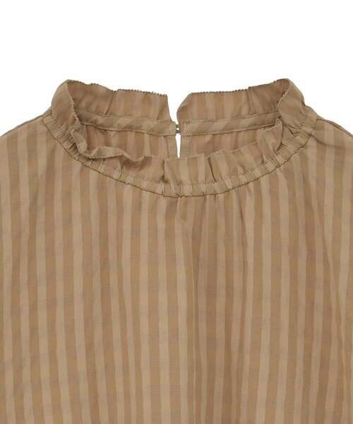 MELROSE claire（メルローズ クレール）の「【シャドーギンガムサッカースタンドフリルブラウス】（シャツ/ブラウス・レディース・アイボリー/ブラック/キャメル・FREE）」の22枚目の写真