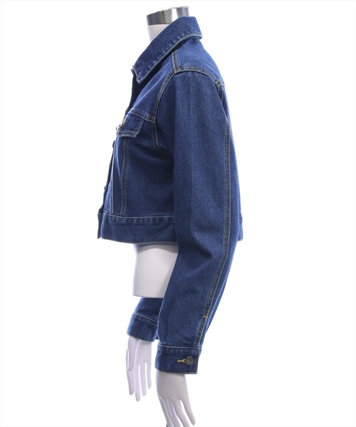 CLEAR BASIC（クリアベーシック）の「ショート丈デニムジャケット［大人 カジュアル 着回し力抜群］≪AW新作≫（デニムジャケット・レディース・ブラック/ブルー・F）」の9枚目の写真