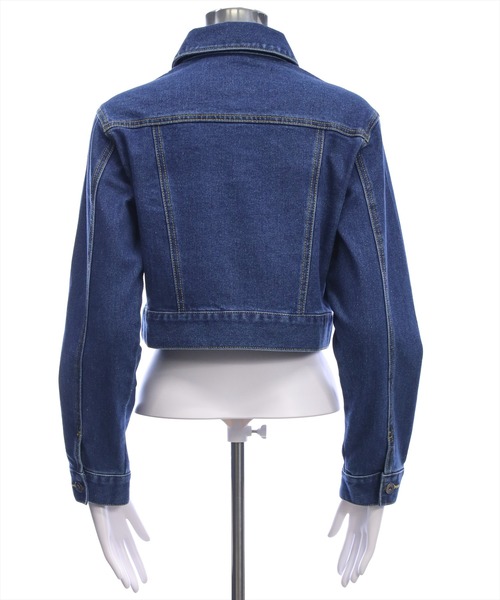 古着ジャケット　短丈ジャケット　デニムジャケット　春秋　リメイクジャケット デニムジャケット ショート丈 春アウター[品番：AGCW0003498