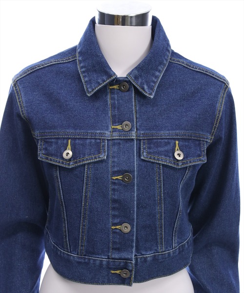 CLEAR BASIC（クリアベーシック）の「ショート丈デニムジャケット［大人 カジュアル 着回し力抜群］≪AW新作≫（デニムジャケット・レディース・ブラック/ブルー・F）」の13枚目の写真