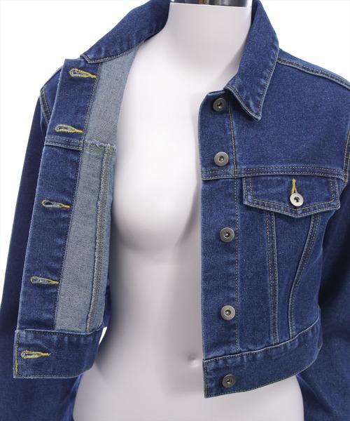 CLEAR BASIC（クリアベーシック）の「ショート丈デニムジャケット［大人 カジュアル 着回し力抜群］≪AW新作≫（デニムジャケット・レディース・ブラック/ブルー・F）」の15枚目の写真