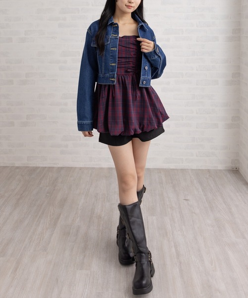 CLEAR BASIC（クリアベーシック）の「ショート丈デニムジャケット［大人 カジュアル 着回し力抜群］≪AW新作≫（デニムジャケット・レディース・ブラック/ブルー・F）」の4枚目の写真