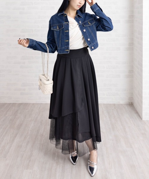 CLEAR BASIC（クリアベーシック）の「ショート丈デニムジャケット［大人 カジュアル 着回し力抜群］（デニムジャケット・レディース・ブラック/ブルー・F）」の19枚目の写真