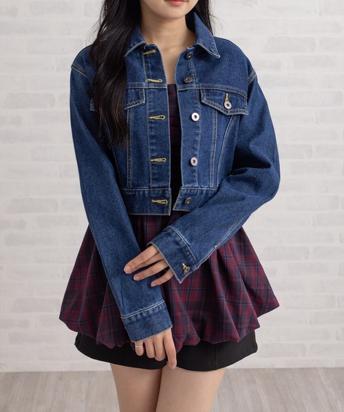 CLEAR BASIC（クリアベーシック）の「ショート丈デニムジャケット［大人 カジュアル 着回し力抜群］（デニムジャケット・レディース・ブラック/ブルー・F）」の21枚目の写真