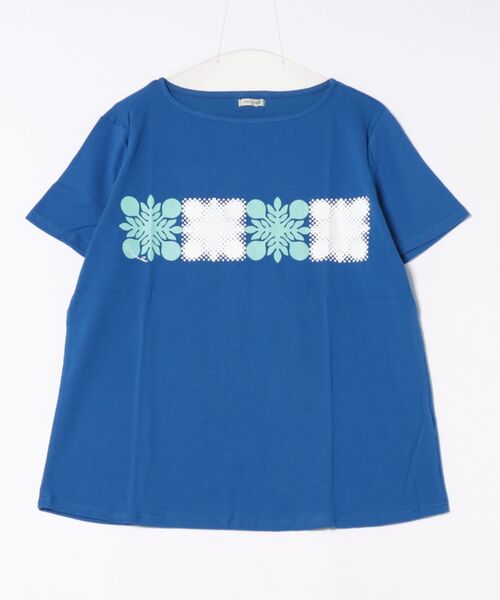 Maunaloa(マウナロア)の「【Maunaloa】ハワイアンキルトTシャツ(Tシャツ/カットソー・レディース・ブラック/ブルー・XL/M/L)」の1枚目の写真