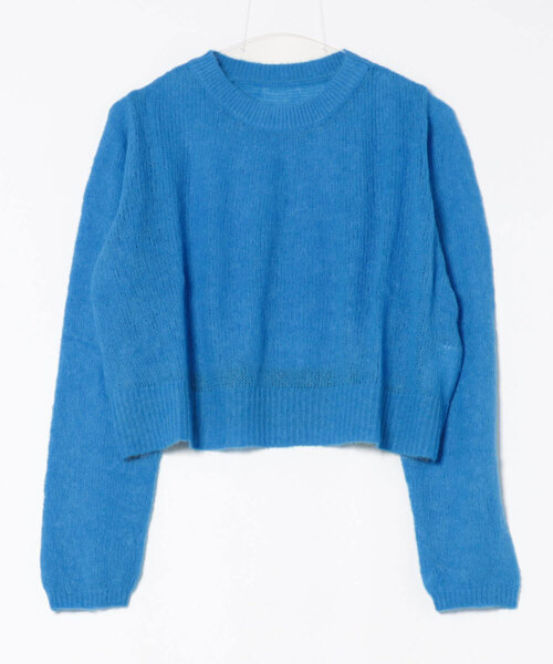 Scrap Book（スクラップブック）の「【CYAN TOKYO】ウールモヘア配色ショートPO（ニット/セーター・レディース・オレンジ/ブルー/グレー・FREE）」の7枚目の写真