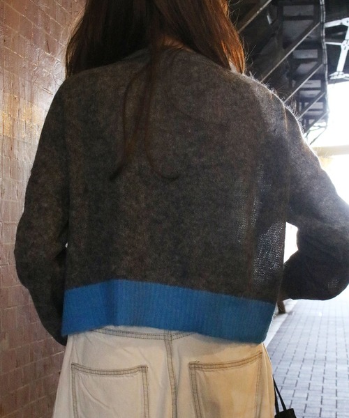 Scrap Book（スクラップブック）の「【CYAN TOKYO】ウールモヘア配色ショートPO（ニット/セーター・レディース・オレンジ/ブルー/グレー・FREE）」の10枚目の写真
