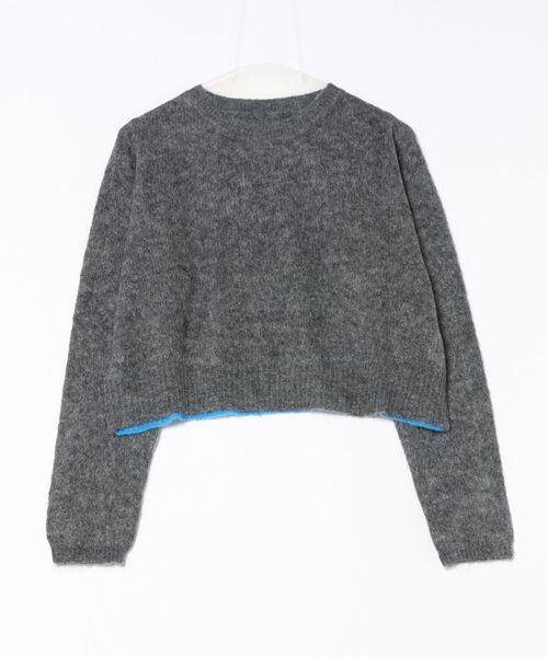 Scrap Book（スクラップブック）の「【CYAN TOKYO】ウールモヘア配色ショートPO（ニット/セーター・レディース・オレンジ/ブルー/グレー・FREE）」の13枚目の写真