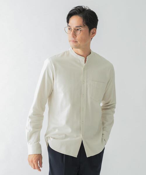 URBAN RESEARCH ROSSO MEN（アーバンリサーチロッソメン）の「『抗菌 / 防臭』『XXLサイズあり』ハイパフォーマンスフランネルバンドカラーシャツ（シャツ/ブラウス・メンズ・ボルドー/ネイビー/ブルー系その他/チェック/グリーン系その他/アイボリー/ブラック/カーキ/ブラウン系その他/グレー・SMALL/MEDIUM/LARGE/X-LARGE/XX-LARGE）」の12枚目の写真