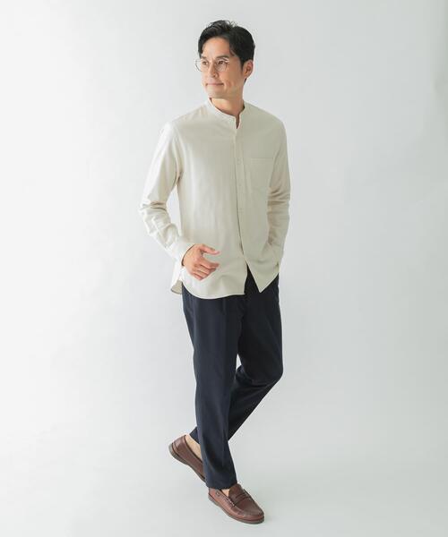 URBAN RESEARCH ROSSO MEN（アーバンリサーチロッソメン）の「『抗菌 / 防臭』『XXLサイズあり』ハイパフォーマンスフランネルバンドカラーシャツ（シャツ/ブラウス・メンズ・ボルドー/ネイビー/ブルー系その他/チェック/グリーン系その他/アイボリー/ブラック/カーキ/ブラウン系その他/グレー・SMALL/MEDIUM/LARGE/X-LARGE/XX-LARGE）」の14枚目の写真