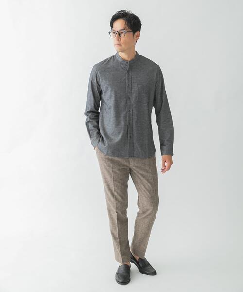 URBAN RESEARCH ROSSO MEN（アーバンリサーチロッソメン）の「『抗菌 / 防臭』『XXLサイズあり』ハイパフォーマンスフランネルバンドカラーシャツ（シャツ/ブラウス・メンズ・ボルドー/ネイビー/ブルー系その他/チェック/グリーン系その他/アイボリー/ブラック/カーキ/ブラウン系その他/グレー・SMALL/MEDIUM/LARGE/X-LARGE/XX-LARGE）」の20枚目の写真