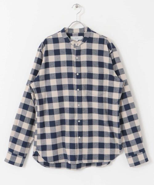 URBAN RESEARCH ROSSO MEN(アーバンリサーチロッソメン)の「『抗菌 / 防臭』『XXLサイズあり』ハイパフォーマンスフランネルバンドカラーシャツ(シャツ/ブラウス・メンズ・ボルドー/ネイビー/ブルー系その他/チェック/グリーン系その他/アイボリー/ブラック/カーキ/ブラウン系その他/グレー・SMALL/MEDIUM/LARGE/X-LARGE/XX-LARGE)」の15枚目の写真