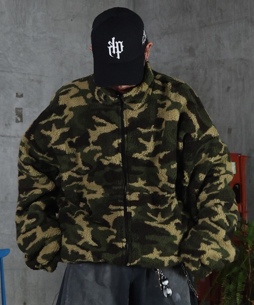 ILL'S(イルズ)の「2WAY リバーシブル ナイロン ドローコード ボアブルゾン メンズ レディース ユニセックス(ブルゾン・メンズ・ブラック/ブラック系その他/グレー/ネイビー・M/L)」の6枚目の写真