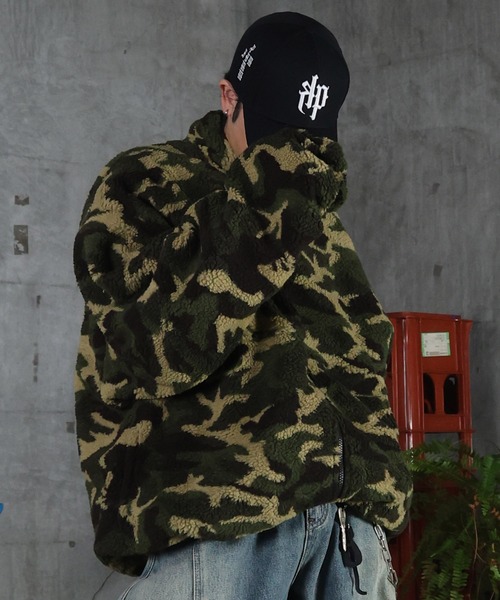 ILL'S(イルズ)の「2WAY リバーシブル ナイロン ドローコード ボアブルゾン メンズ レディース ユニセックス(ブルゾン・メンズ・ブラック/ブラック系その他/グレー/ネイビー・M/L)」の8枚目の写真