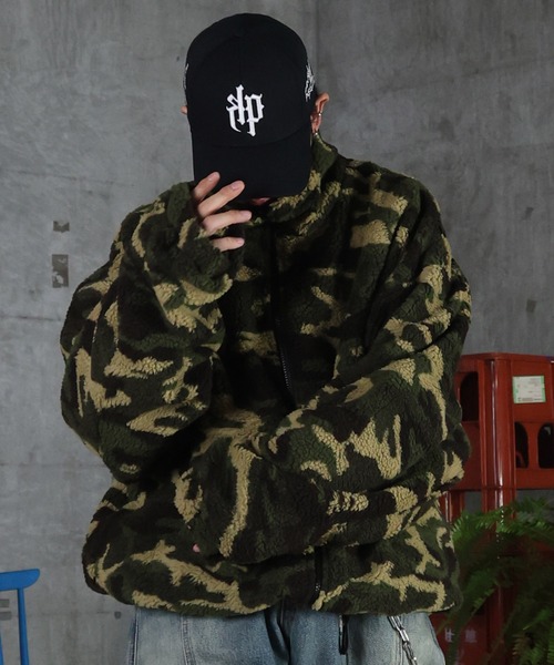 ILL'S(イルズ)の「2WAY リバーシブル ナイロン ドローコード ボアブルゾン メンズ レディース ユニセックス(ブルゾン・メンズ・ブラック/ブラック系その他/グレー/ネイビー・M/L)」の9枚目の写真