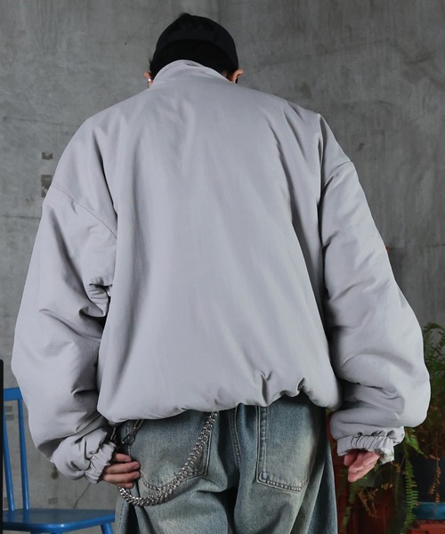 ILL'S(イルズ)の「2WAY リバーシブル ナイロン ドローコード ボアブルゾン メンズ レディース ユニセックス(ブルゾン・メンズ・ブラック/ブラック系その他/グレー/ネイビー・M/L)」の14枚目の写真