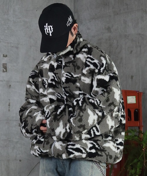 ILL'S(イルズ)の「2WAY リバーシブル ナイロン ドローコード ボアブルゾン メンズ レディース ユニセックス(ブルゾン・メンズ・ブラック/ブラック系その他/グレー/ネイビー・M/L)」の15枚目の写真