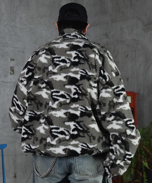 ILL'S(イルズ)の「2WAY リバーシブル ナイロン ドローコード ボアブルゾン メンズ レディース ユニセックス(ブルゾン・メンズ・ブラック/ブラック系その他/グレー/ネイビー・M/L)」の17枚目の写真