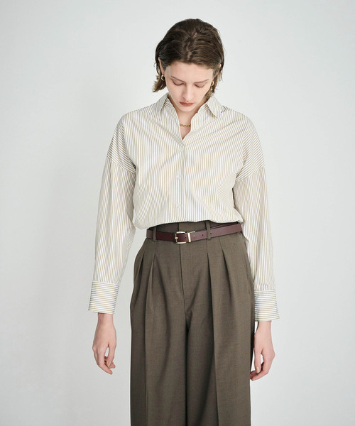 N.O.R.C（ノーク）の「コンフォータブルシャツ（シャツ/ブラウス・レディース・ベージュ系/オフホワイト/ブルー/ネイビー系/ピンク/ストライプ/サックスブルー・フリー）」の10枚目の写真