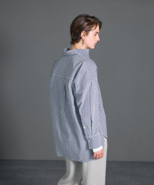 N.O.R.C（ノーク）の「コンフォータブルシャツ（シャツ/ブラウス・レディース・ベージュ系/オフホワイト/ブルー/ネイビー系/ピンク/ストライプ/サックスブルー・フリー）」の15枚目の写真