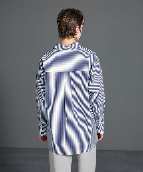 N.O.R.C（ノーク）の「コンフォータブルシャツ（シャツ/ブラウス・レディース・ベージュ系/オフホワイト/ブルー/ネイビー系/ピンク/ストライプ/サックスブルー・フリー）」の16枚目の写真