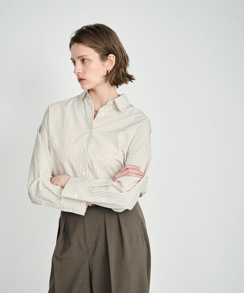 N.O.R.C（ノーク）の「コンフォータブルシャツ（シャツ/ブラウス・レディース・ベージュ系/オフホワイト/ブルー/ネイビー系/ピンク/ストライプ/サックスブルー・フリー）」の3枚目の写真