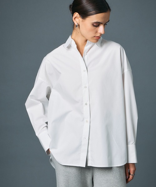 N.O.R.C（ノーク）の「コンフォータブルシャツ（シャツ/ブラウス・レディース・ベージュ系/オフホワイト/ブルー/ネイビー系/ピンク/ストライプ/サックスブルー・フリー）」の2枚目の写真