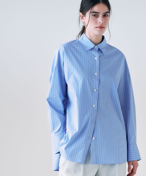 N.O.R.C（ノーク）の「コンフォータブルシャツ（シャツ/ブラウス・レディース・ベージュ系/オフホワイト/ブルー/ネイビー系/ピンク/ストライプ/サックスブルー・フリー）」の7枚目の写真