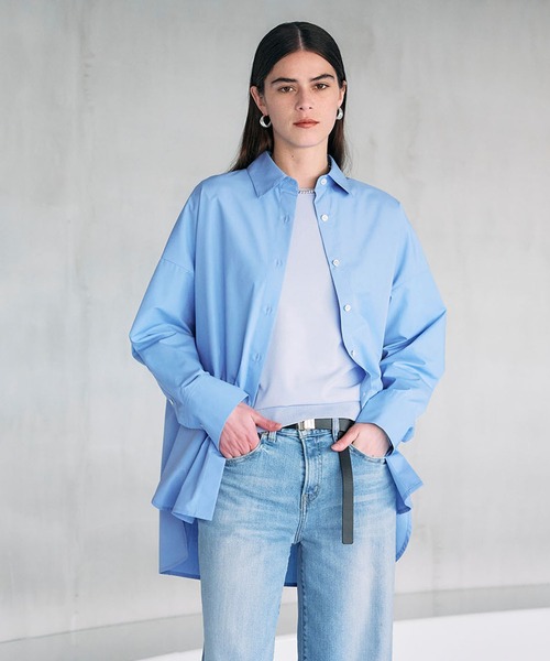 N.O.R.C（ノーク）の「コンフォータブルシャツ（シャツ/ブラウス・レディース・ベージュ系/オフホワイト/ブルー/ネイビー系/ピンク/ストライプ/サックスブルー・フリー）」の4枚目の写真