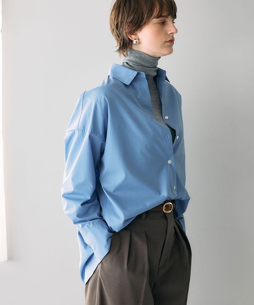 N.O.R.C（ノーク）の「コンフォータブルシャツ（シャツ/ブラウス・レディース・ベージュ系/オフホワイト/ブルー/ネイビー系/ピンク/ストライプ/サックスブルー・フリー）」の5枚目の写真