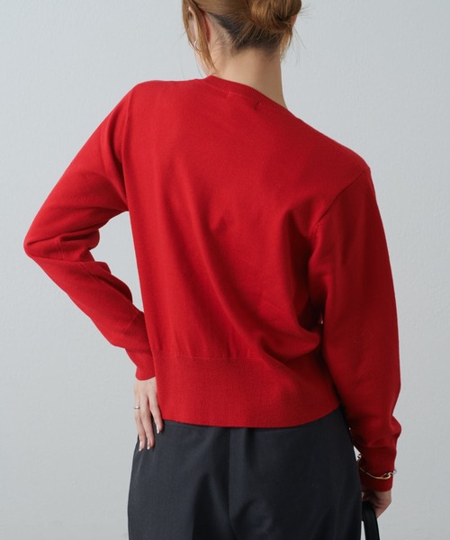 Lui's(ルイス)の「襟タックデザインウール混カーディガン(カーディガン/ボレロ・レディース・レッド/ブラック/グレー・FREE)」の16枚目の写真