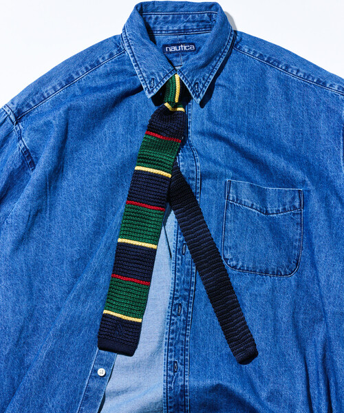 NAUTICA（ノーティカ）の「NAUTICA/ノーティカ ヴィンテージライク シルク ニットタイ（ネクタイ・メンズ・ブラック/ネイビー/ブラウン/ブルー/グリーン・ﾌﾘ-）」の3枚目の写真