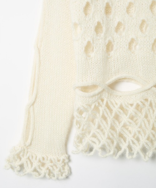 leinwande（ラインヴァンド）の「Cable&Dot Mohair Sweater（ニット/セーター・レディース・ホワイト/ブラック/グレー・ONE SIZE）」の11枚目の写真