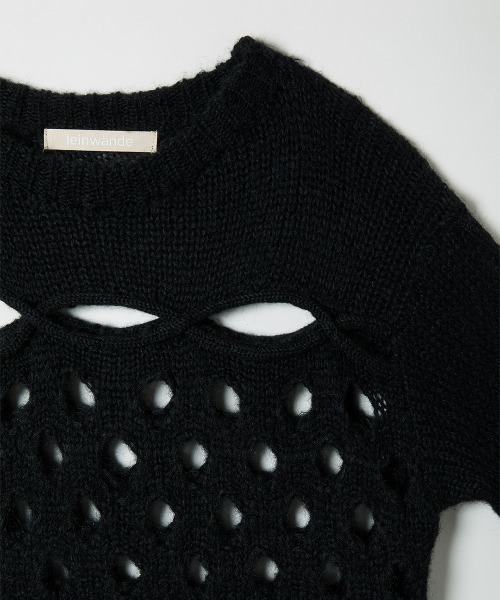 leinwande（ラインヴァンド）の「Cable&Dot Mohair Sweater（ニット/セーター・レディース・ホワイト/ブラック/グレー・ONE SIZE）」の5枚目の写真