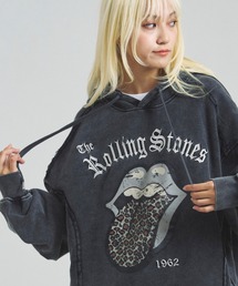 JACKROSE | B-TRS-Lips&Tongue-ヒョウ柄切替プルパーカー(パーカー)