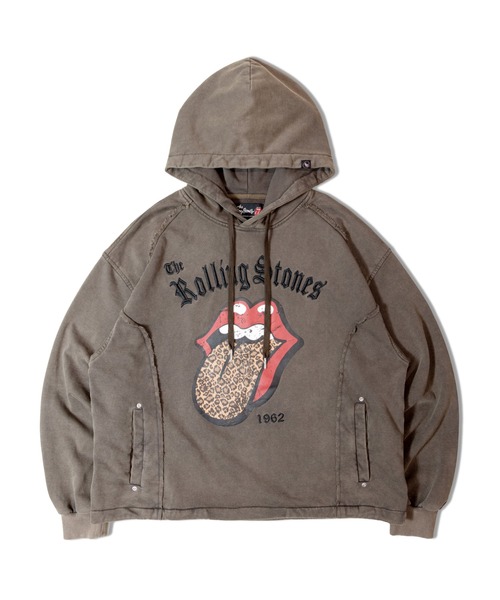 JACKROSE(ジャックローズ)の「B-TRS-Lips&Tongue-ヒョウ柄切替プルパーカー(パーカー・メンズ・ブラック/ブラウン・M/L)」の5枚目の写真