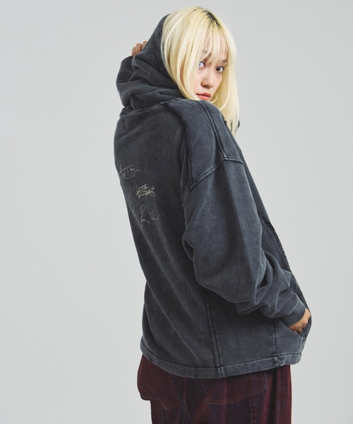 B-TRS-Lips&Tongue-ヒョウ柄切替プルパーカー（パーカー）｜JACKROSE