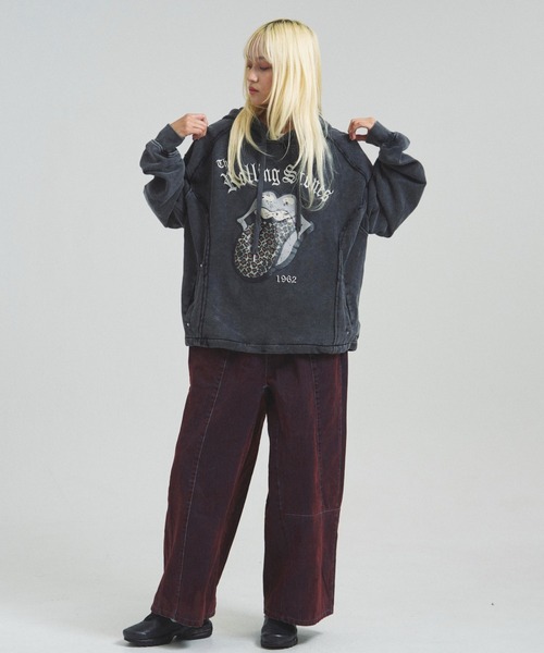 JACKROSE(ジャックローズ)の「B-TRS-Lips&Tongue-ヒョウ柄切替プルパーカー(パーカー・メンズ・ブラック/ブラウン・M/L)」の22枚目の写真