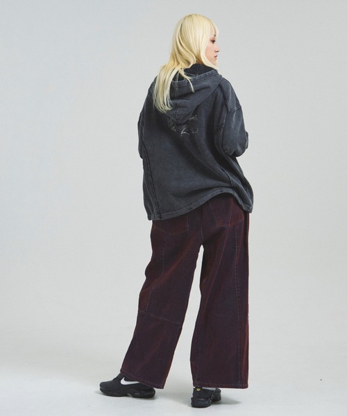 JACKROSE(ジャックローズ)の「B-TRS-Lips&Tongue-ヒョウ柄切替プルパーカー(パーカー・メンズ・ブラック/ブラウン・M/L)」の15枚目の写真