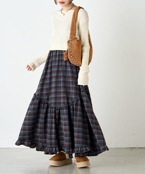 w closet（ダブルクローゼット）の「ドロストショートニット（ニット/セーター・レディース・ブルー/アイボリー/グリーン/レッド/イエロー/ネイビー・FREE）」の22枚目の写真