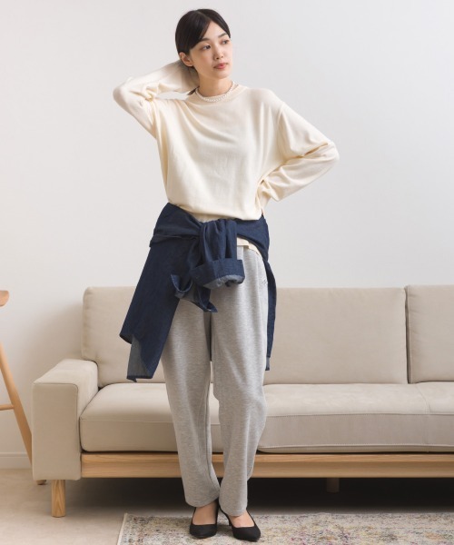 OMNES（オムネス）の「テック裏毛タックスウェットテーパードパンツ（スウェットパンツ・レディース・ホワイト/ブラック/グレー/ダークグレー・FREE）」の18枚目の写真