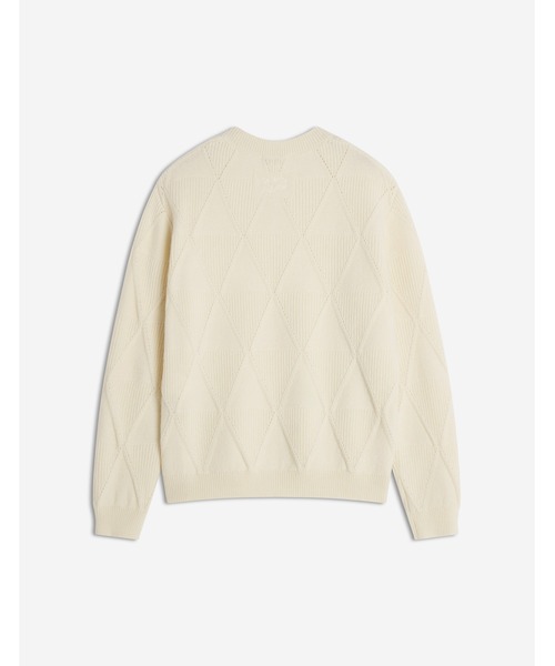 Maison Kitsune（メゾンキツネ）の「TEXTURED WOOL ARGYLE JUMPER（ニット/セーター・メンズ・アイボリー・XS/S/M/L/XL）」の8枚目の写真