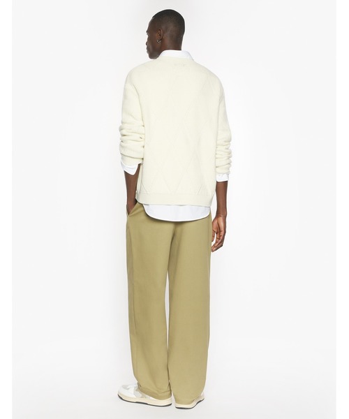 Maison Kitsune（メゾンキツネ）の「TEXTURED WOOL ARGYLE JUMPER（ニット/セーター・メンズ・アイボリー・XS/S/M/L/XL）」の4枚目の写真