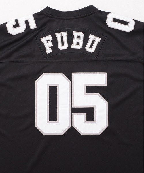 FUBU（ フブ）の「FUBU フブ ブランド ロゴ ナンバー ワッペン Vネック 長袖 ゲームシャツ（Tシャツ/カットソー・メンズ・ホワイト/ブラック/グリーン・XL/L/M/XXL）」の17枚目の写真
