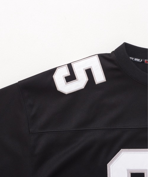 FUBU（ フブ）の「FUBU フブ ブランド ロゴ ナンバー ワッペン Vネック 長袖 ゲームシャツ（Tシャツ/カットソー・メンズ・ホワイト/ブラック/グリーン・XL/L/M/XXL）」の18枚目の写真