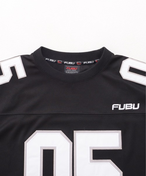 FUBU（ フブ）の「FUBU フブ ブランド ロゴ ナンバー ワッペン Vネック 長袖 ゲームシャツ（Tシャツ/カットソー・メンズ・ホワイト/ブラック/グリーン・XL/L/M/XXL）」の13枚目の写真